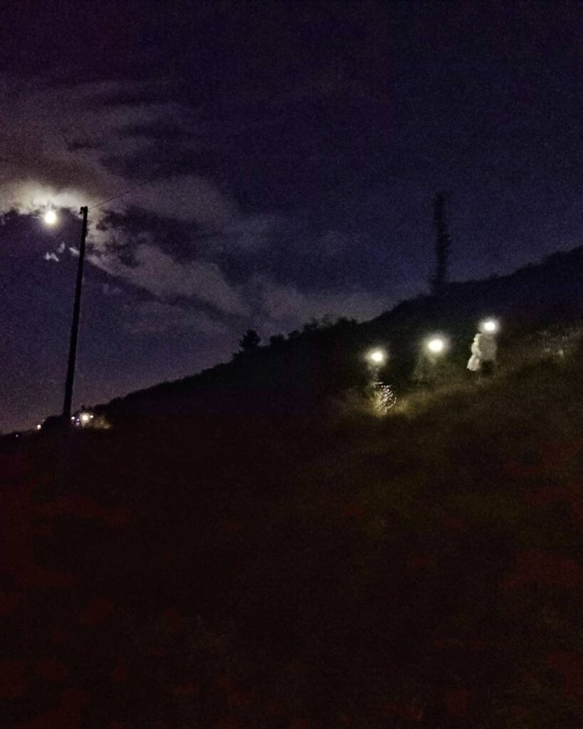 Veduta notturna del Parco delle Mura, Genova