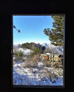 Foto del panorama innevato, Monte Leco Liguria